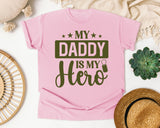 My Daddy Is My Hero White 4 graphic tee in Blossom