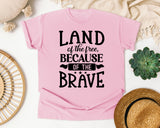 Land Of The Free Because Of The Brave White graphic tee in Blossom