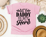 My Daddy Is My Hero White 5 graphic tee in Blossom