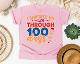 I Sparkled My Way Through 100 Days White 2 3 graphic tee in Blossom