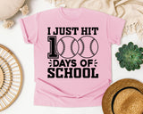 I Just Hit 100 Days Of School Baseball graphic tee in Blossom
