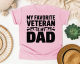 My Favorite Veteran Is My Dad Grey graphic tee in Blossom