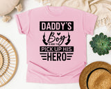 Daddy's Boy Is Here To Pick Up His Hero White graphic tee in Blossom