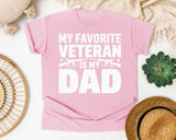 My Favorite Veteran Is My Dad White graphic tee in Blossom