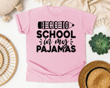 I Go To School In My Pajamas White graphic tee in Blossom