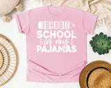 I Go To School In My Pajamas White 2 graphic tee in Blossom