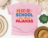 I Go To School In My Pajamas Red graphic tee in Blossom