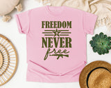 Freedom Is Never Free Brown graphic tee in Blossom