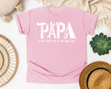 Papa If He Can't Fix It No One Can White graphic tee in Blossom