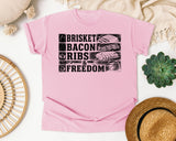 Brisket Bacon Ribs And Freedom Grey graphic tee in Blossom