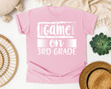 Game On 3rd Grade White graphic tee in Blossom