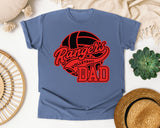 Rangers Volleyball Dad graphic tee in Blue Jean