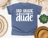 3rd Grade Dude White 2 graphic tee in Blue Jean