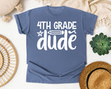 4th Grade Dude White 2 graphic tee in Blue Jean