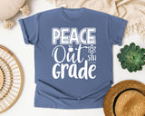 Peace Out 5th Grade White graphic tee in Blue Jean