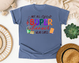 Not All Superheroes Wear Capes graphic tee in Blue Jean