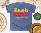 Teach Love Inspire Retro graphic tee in Blue Jean
