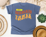 Tiny Human Tamer graphic tee in Blue Jean