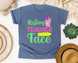 Resting Teacher Face graphic tee in Blue Jean