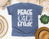 Peace Out 4th Grade White graphic tee in Blue Jean