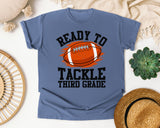 Ready To Tackle Third Grade graphic tee in Blue Jean
