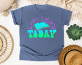 Let's Learn Today graphic tee in Blue Jean