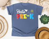 Hello Pre-K graphic tee in Blue Jean