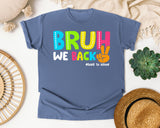 Bruh We Back Back To School graphic tee in Blue Jean