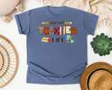 Livin That Teacher Life graphic tee in Blue Jean