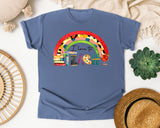 I Love To Teach Rainbow graphic tee in Blue Jean