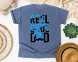 Reel Cool Dad White 5 graphic tee in Blue Jean