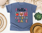 Hello Fourth Grade Graphic Tee graphic tee in Blue Jean