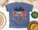 Hello Kindergarten Graphic Tee graphic tee in Blue Jean