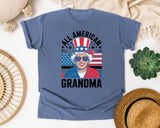 All American Grandma Grey graphic tee in Blue Jean