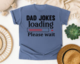 Dad Jokes Loading Please Wait White graphic tee in Blue Jean