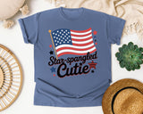 Star Spangled Cutie Black graphic tee in Blue Jean