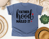 Fatherhood Nailed It White graphic tee in Blue Jean