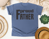 Proud Father White graphic tee in Blue Jean