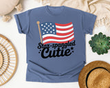 Star Spangled Cutie Black 2 graphic tee in Blue Jean