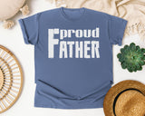 Proud Father White 2 graphic tee in Blue Jean