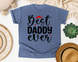 Best Daddy Ever White graphic tee in Blue Jean