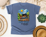 Dad's Rules Eat Grill Chill Nap Repeat Grey 2 graphic tee in Blue Jean