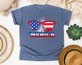 Merica Red graphic tee in Blue Jean