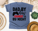 Dad By Day Gamer By Night White graphic tee in Blue Jean