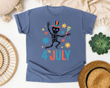 4th July Grey 2 graphic tee in Blue Jean