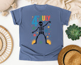 4th July Grey 3 graphic tee in Blue Jean