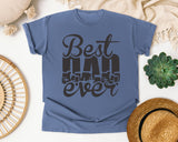 Best Dad Ever White 4 graphic tee in Blue Jean