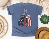 Patriotic Dad Boxing Gloves graphic tee in Blue Jean