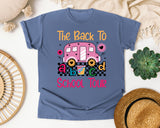 The Back To School Tour graphic tee in Blue Jean