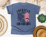 American Girly Red White And Fabulous graphic tee in Blue Jean